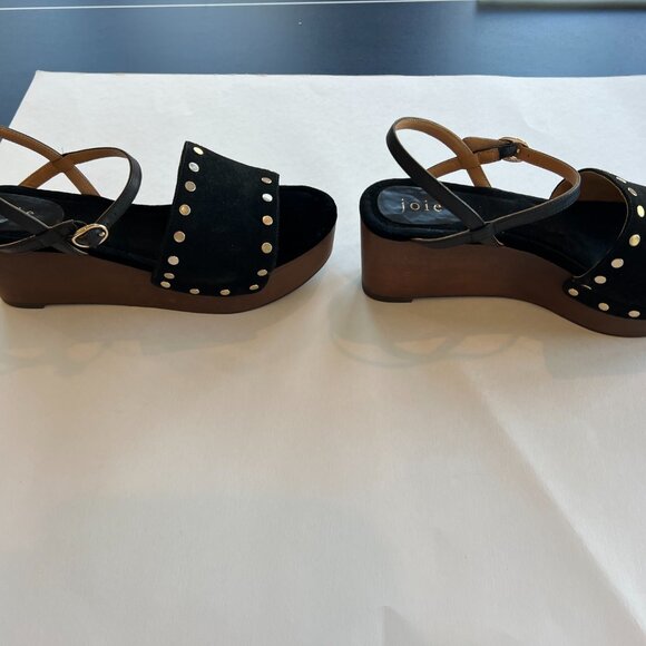 JOIE Size 39 9 US GALLA SUEDE STUD EMBELLISHED PLATFORM SANDALS BLACK - Picture 5 of 6